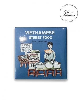 Magnet vuông hình VN street food cô gái bán chè
